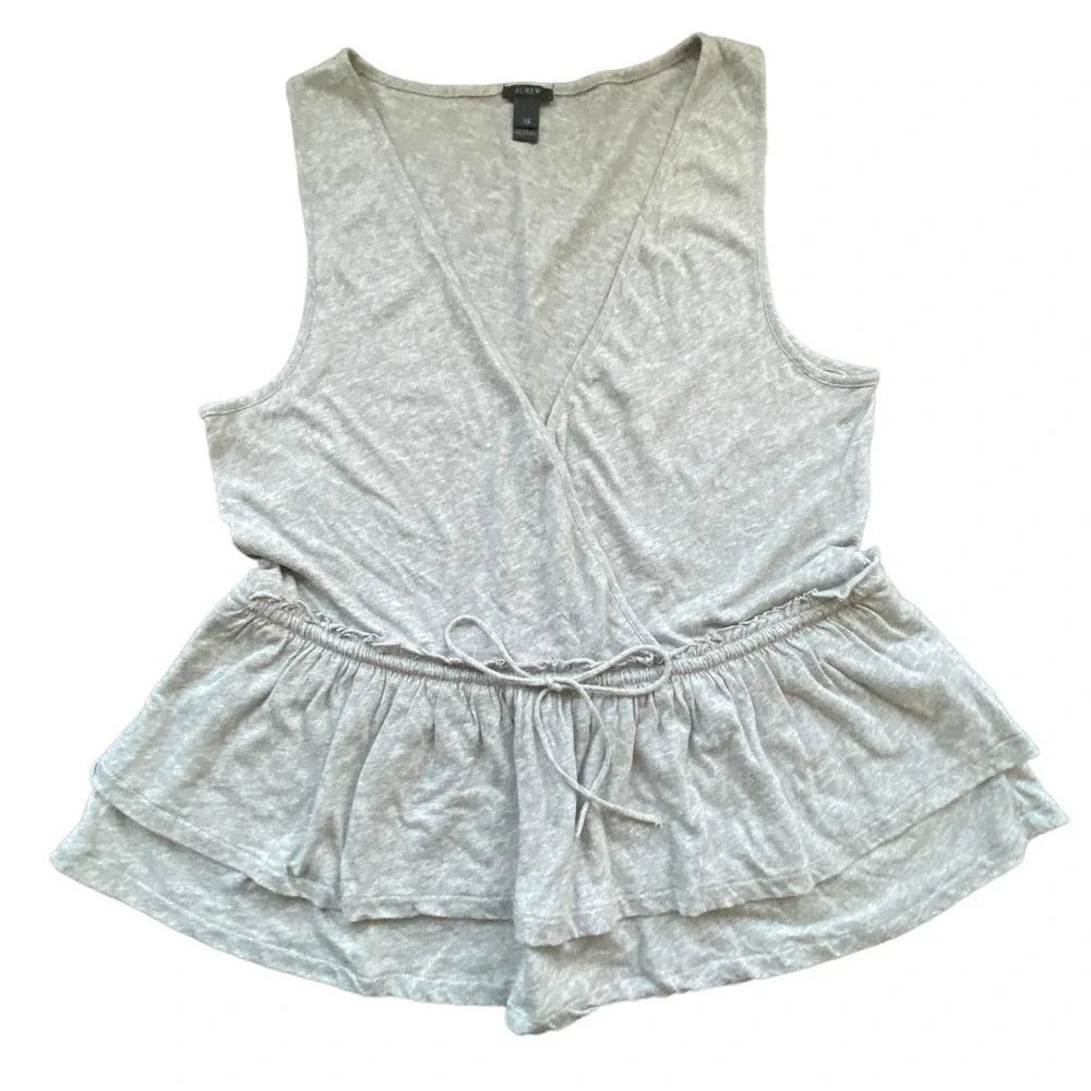 J. Crew‎ Gray Wrap Front Tie Waist Tank Top
